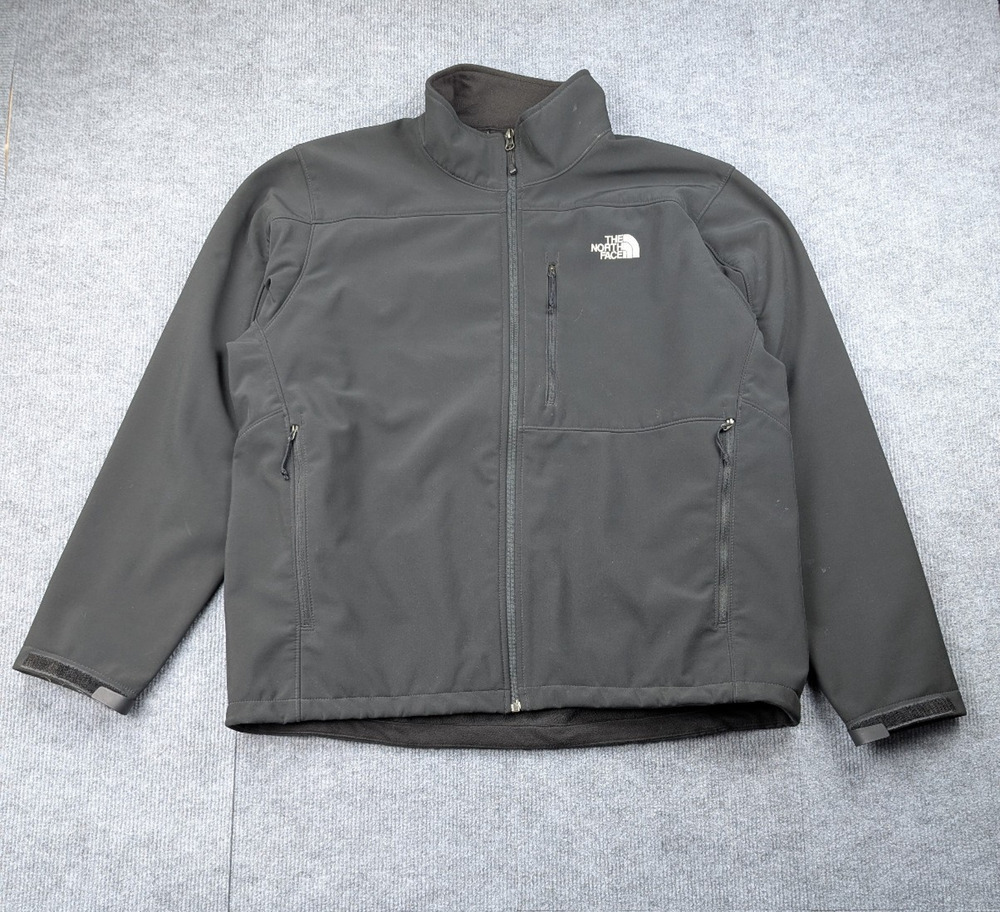The North Face Apex Jacket Mens XL Gray Softshell Outdoors Hiking Full Zip Gray